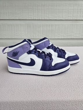 Nike Air Jordan 1 Mid Sky J Purple White Youth Sneakers SZ 2Y DQ8424-515